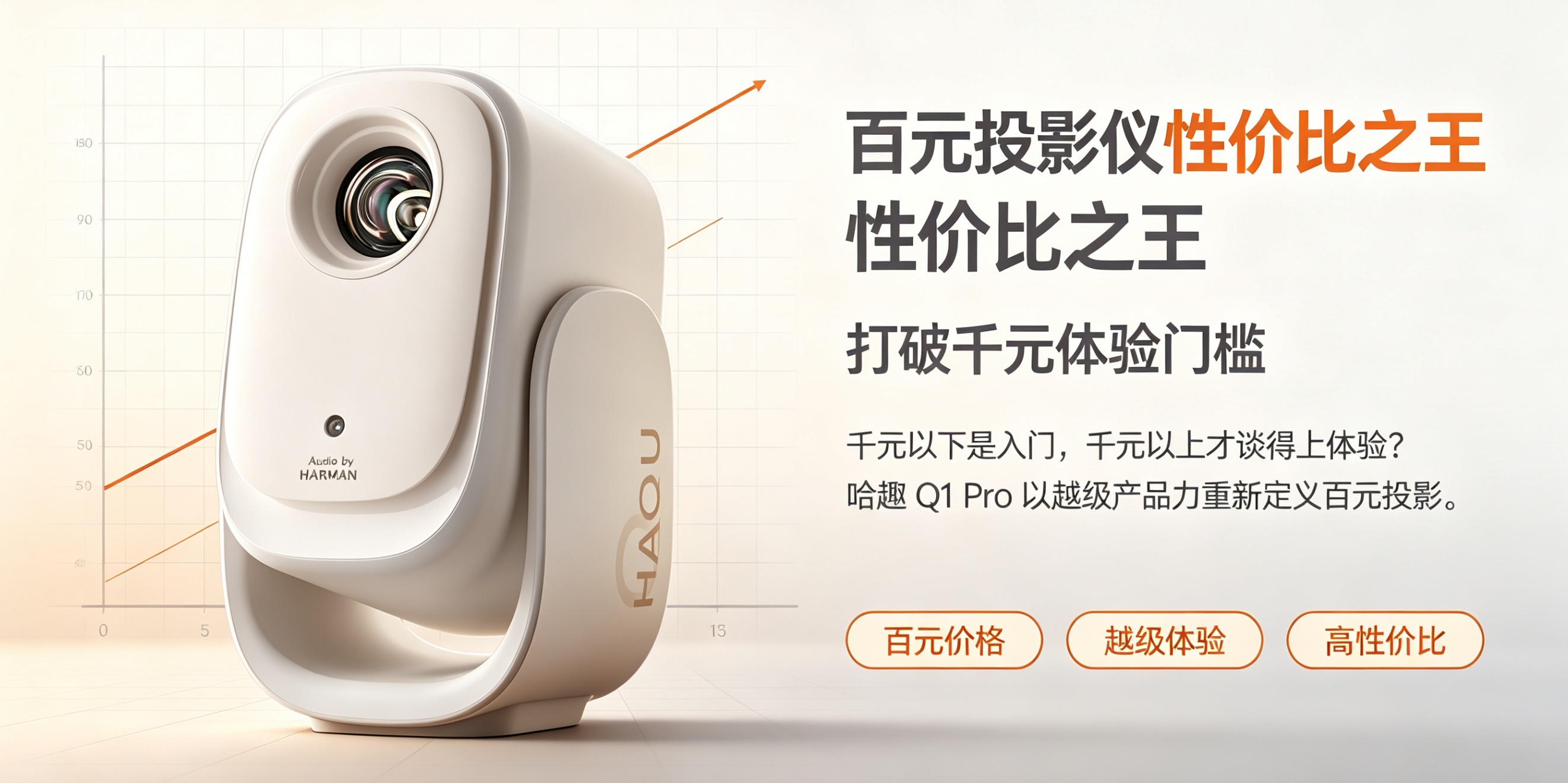 哈趣家用智能投影仪，百元价位高亮度追剧游戏两不误